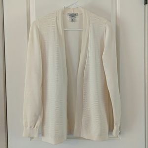 L.L.Bean Cream Open Cardigan Sweater, Size XS